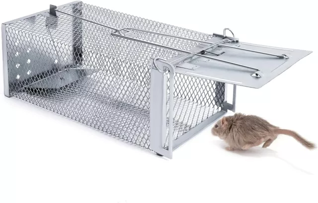 Trappola Per Topi Grandi Gabbia Cattura Ratti Roditori Animali Vivi Tunnel Esca 2