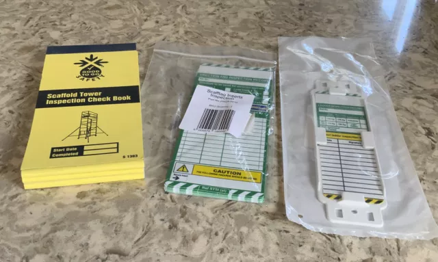 Libri di controllo torre impalcatura x3/inserti per ponteggi confezione da 10/kit etichette scala