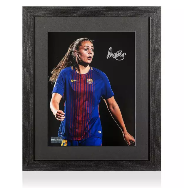 Lieke Martens Signed Barcelona Photo In Black Wooden Frame: In Action