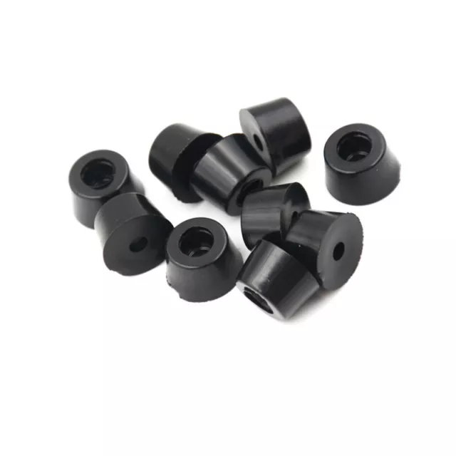 10Pcs 17 x 10mm Round Cabinet Black Rubber Instrument Case Feet Foot Circular-tz