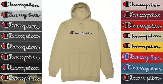 Champion Men's Big & Tall Hoodie Sweatshirt Pullover Embroidery Script Logo
