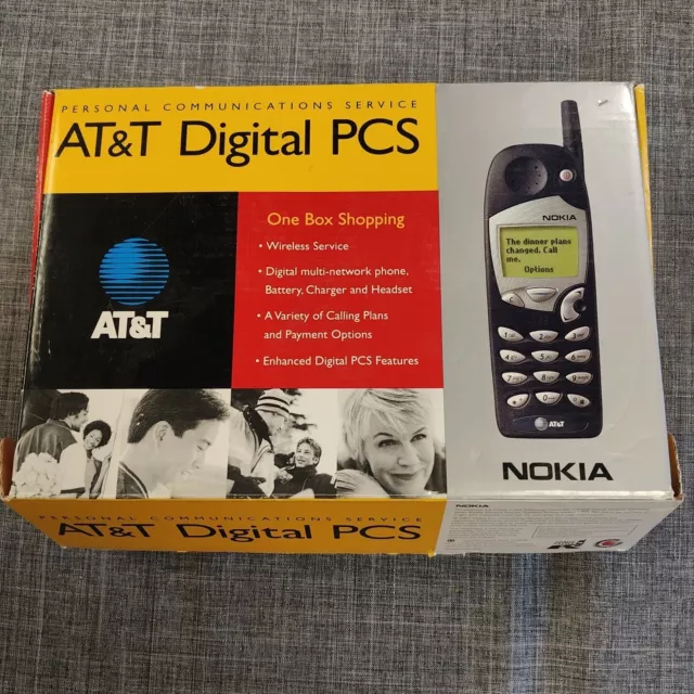 Teléfono Nokia 5165 PCS digital vintage de AT&T *Sin probar y abierto en caja*