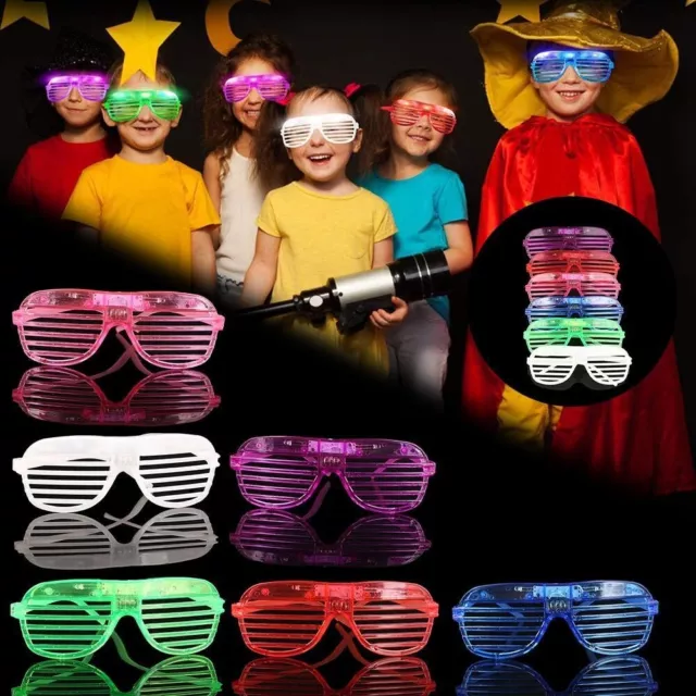 Flashing LED Glasses Light Up Shutter Shades Sunglasses for Neon Glow Events