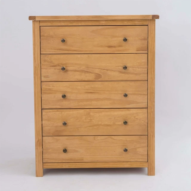 CHEST OF DRAWERS 5 Drawer Oakeffect Bedroom Furniture Storage Country