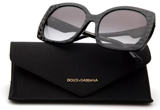 New Dolce & Gabbana DG 4385 3288/8G BLACK SUNGLASSES 58-18-145mm B52mm