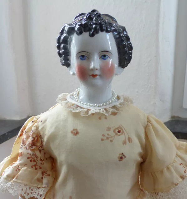 wunderschöne antike Chinahead doll glasiertes Weißporzellan ca. 52 cm uralt