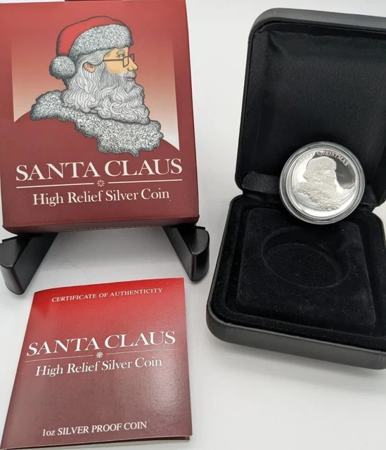 2014 Perth Mint Santa Claus High Relief 1 oz Silver Proof Coin OGP COA Limited