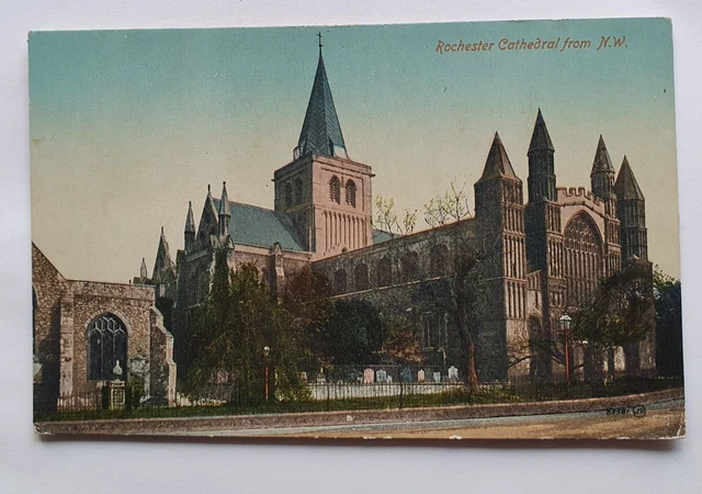 Unposted Vintage H.J.D. Series C Postcard - Rochester Cathedral (b)