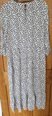 Zara Iconic Polka Dot Midi white black dress bloggers Size Medium