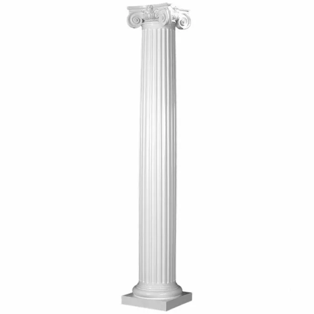 Fiberglass Fluted Tapered Column with Scamozzi Cap & Attic Base (Choose Size)