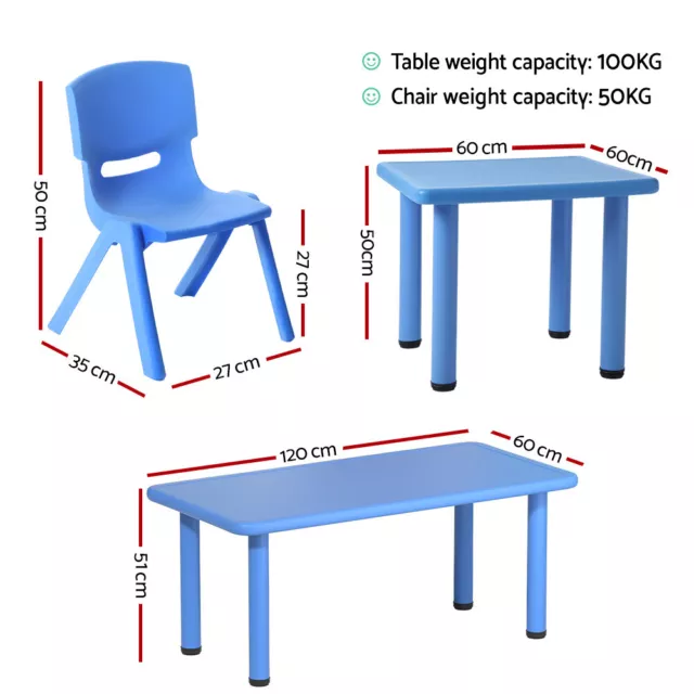 Keezi Kids Table and Chairs Study Desk Children Furniture Outdoor Plastic Chair 3
