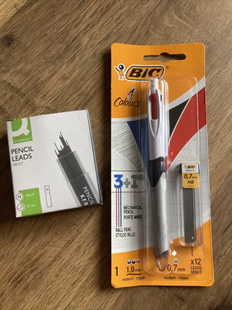 Bic Original 4 Colour(Ballpoint Pen+Automatic Pencil)+12 Extra Tubes Of 12 Leads