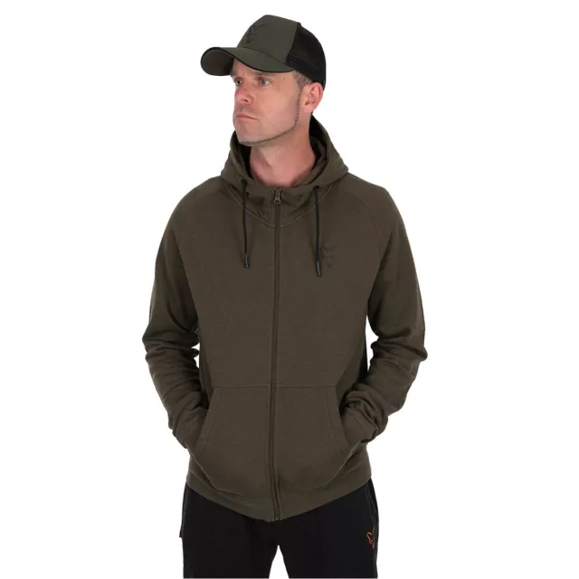 Fox Collection LW Kapuzenpullover grün & schwarz Kleidung Reißverschluss Hoodie - alle Größen