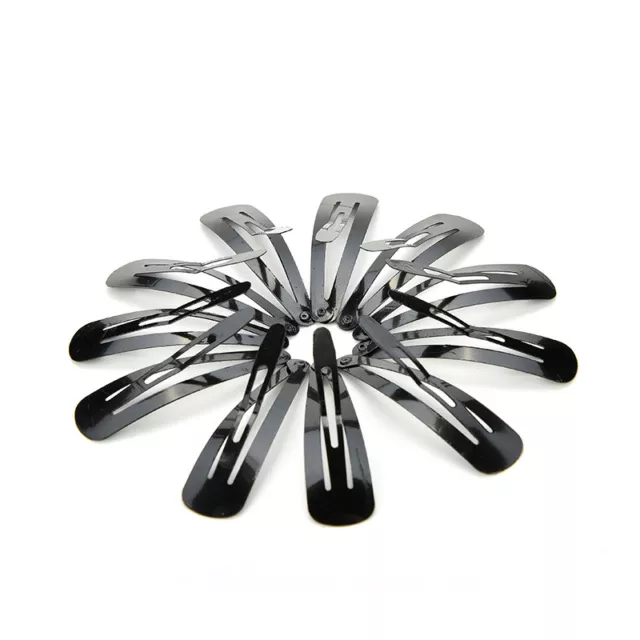 100 Pcs Charming Wholesale Kids Black Hairpin Hair Clips Snap Barrettes-lm