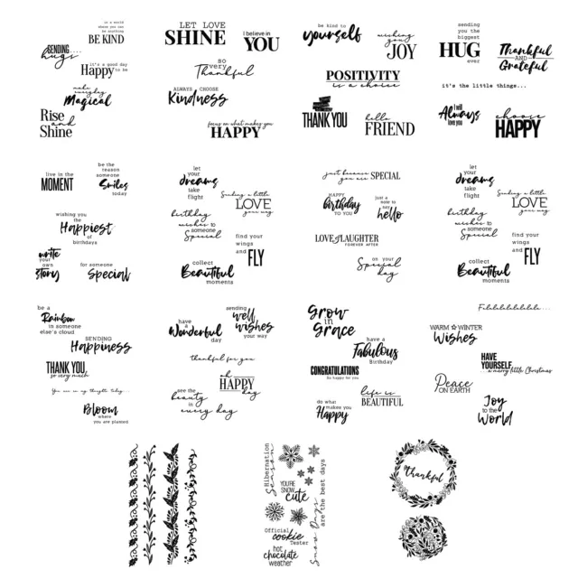 Festive Sentiments Phrase Clear Stamps for DIY Scrapbooking Embossing Craft Card