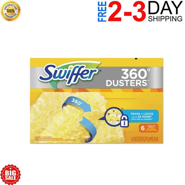 Swiffer 21620 360 Dusters Refill, Dust Lock Fiber, Yellow (6/Box, 4 Box/Carton)