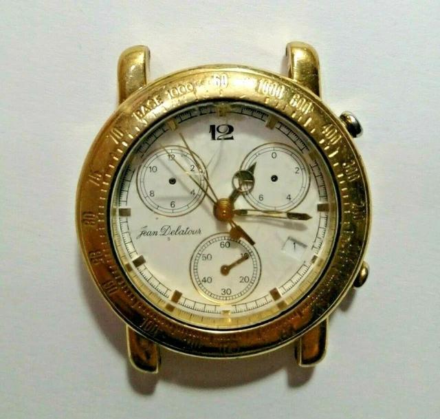 MONTRE JEAN DELATOUR en or 18 carats plaqu suisse 27 rubis