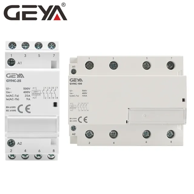 GEYA Modular AC Contactor 3/4P 16-100A 220V Automatic Household Contactor Rail