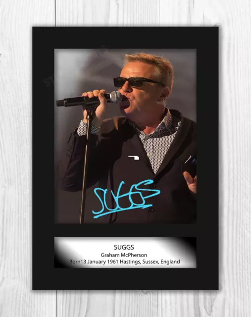 Suggs A4 signed mounted photograph picture poster Choice of frame