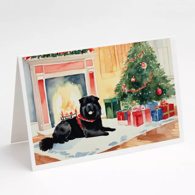 Chow Chow Cozy Christmas Greeting Cards Envelopes Pack of 8 DAC2633GCA7P