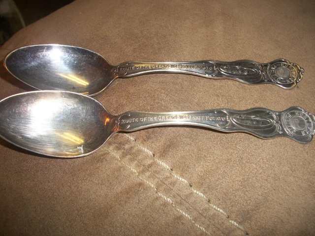2 Vintage Northern Pacific Railroad Spoon, Route of the Great Big Baked Potato