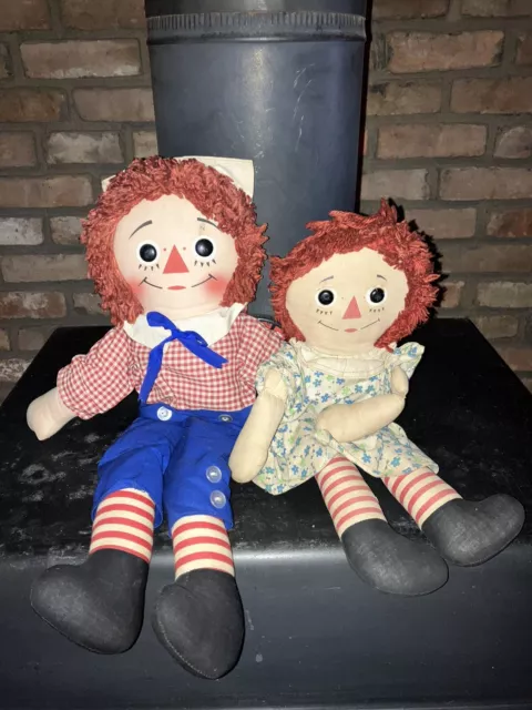 Vintage  Raggedy Ann & Andy  Dolls Old Rare Union