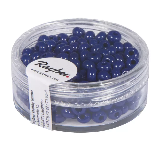 Perles indiennes, 4,5 mm ø, bleu foncé, boîte 17 g