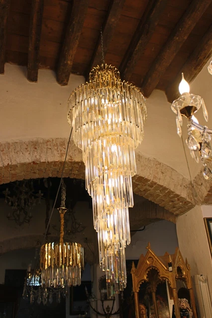 Lampadario Design Pendenti Di Cristallo.