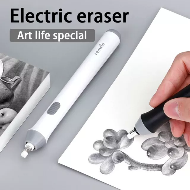 Electric Automatic Pencil Eraser Kit Highlights Sketch Drawing with 22pcs Rubber