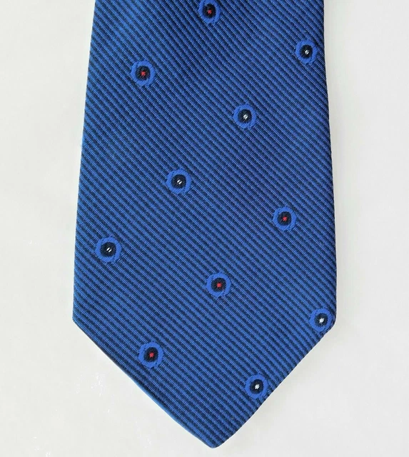Cravatta blu St Michael con macchie e righe vintage anni '70 Marks and Spencer