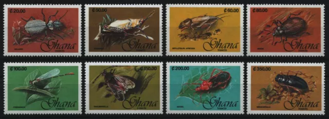 Ghana 1991 - Mi-Nr. 1597-1604 ** - MNH - Insekten / Insects