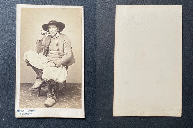 Photo Ancienne CDV – Homme De Douarnenez, Costume Breton, Vers 1875, Villard Quimper