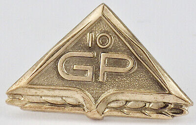 Vintage 10K Yellow Gold “GP” Company 10 Year Employee Service Pin Triangle Shape