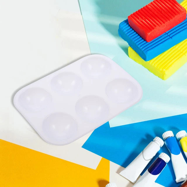 60 Tavolozze Per Pittura In Plastica Bianca - Vassoi Rotondi Con 10 Pozzetti Per Bambini E Artisti