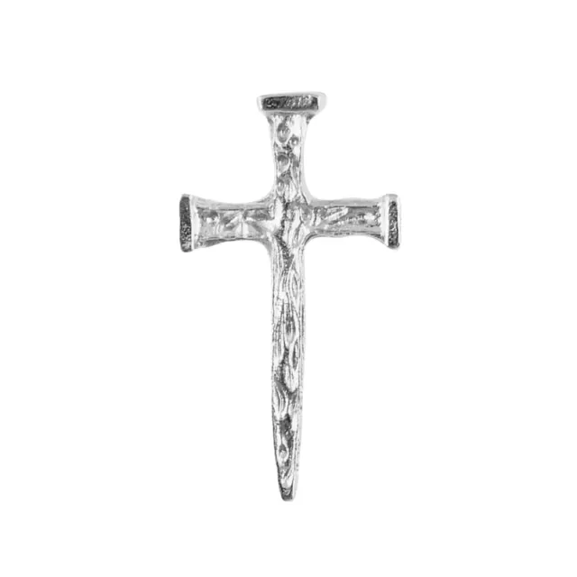 Silver Nail Cross Lapel Pin (2 pieces)