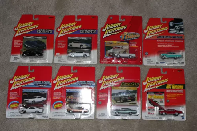 Lot of 8 Johnny Lightning Die Cast Toy Cars/Vehicles Still Sealed in Packaging