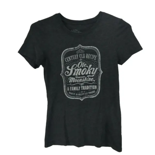 New Ole Smoky Tennessee Moonshine Womens Medium Gray T Shirt