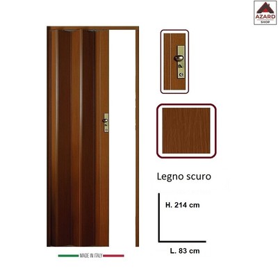 Porta A Soffietto Scorrevole In Vetro Con Maniglia, Altezza 204 Cm - Foto 10
