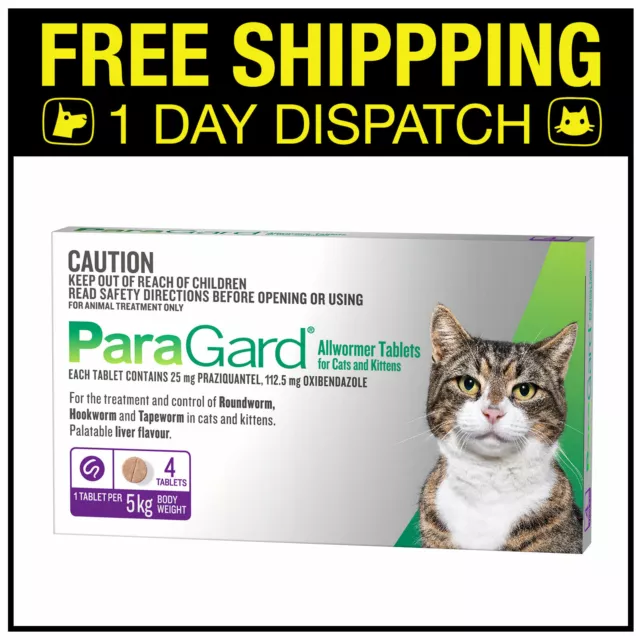 Paragard Allwormer For Cats & Kittens 5kg 4 tablets