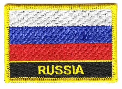 Aufnäher Russland Schrift Patch Flagge Fahne