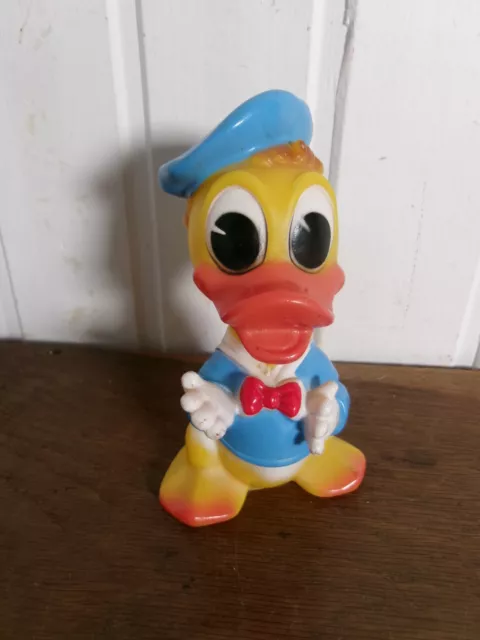 Ancien PETIT pouêt DONALD 1960's Walt Disney LEDRA 14 cm Made in Italy