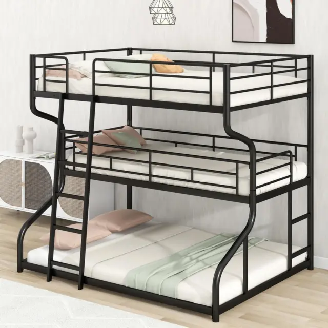 High Quality Full XL over Twin XL over Queen Size Triple Bunk Bed New Style
