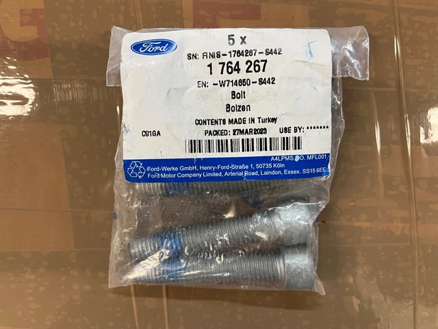 1764261 FORD TRANSIT CUSTOM / Tourneo Oem New Wheel Bearing Bolt Set (X5 ...