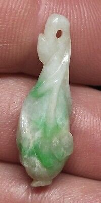Antique Chinese Green  white Jade Jadeite NEPHRITE Pendant Carved