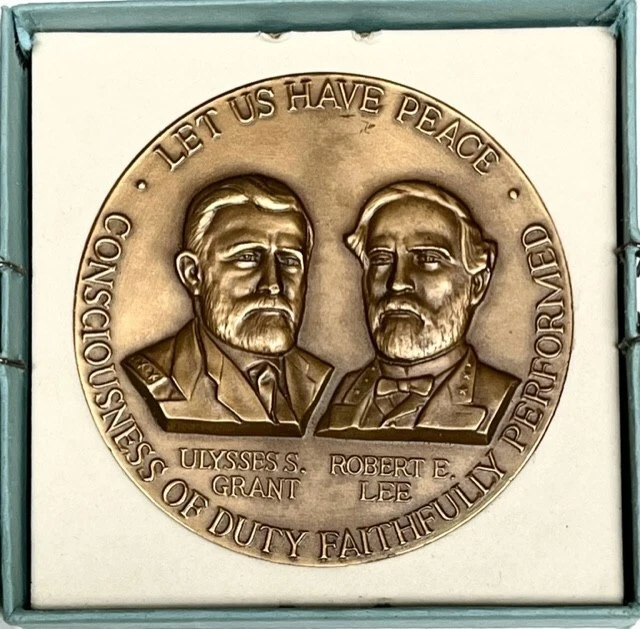 1965 Official Civil War Centennial Bronze Medallion ~ Medallic Art Co. GRANT LEE