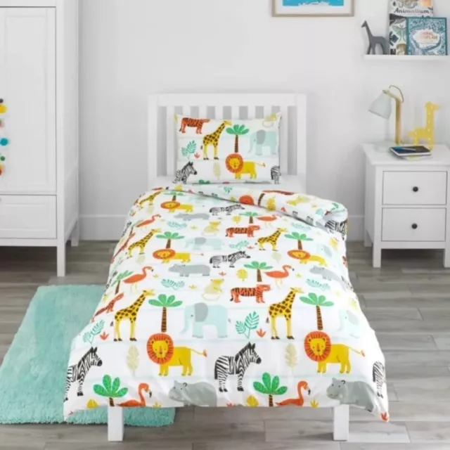 Safari Kleinkind Bettwäsche Bettbezug Kissenbezug Set Tierbett Bett Kind Junior Junge