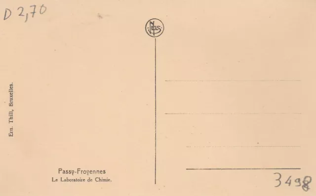 CPA BELGIQUE PASSY FROYENNES Le Laboratoire de Chimie 2