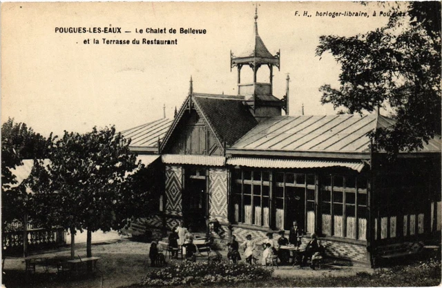 CPA POUGUES-les-EAU-Chalet de Bellevue et la Terrasse du Restaurant (456842)