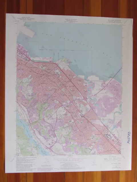 San Mateo California 1980 Original Vintage USGS Topo Map