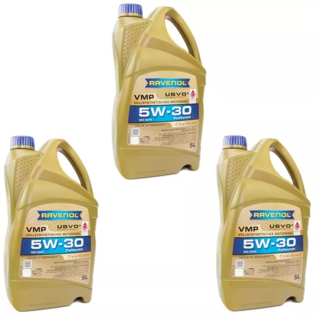 Olio Motore 3 X 5 Litro Motore Olio Ravenol Vmp SAE 5W-30 5W30 MB VW Porsche BMW